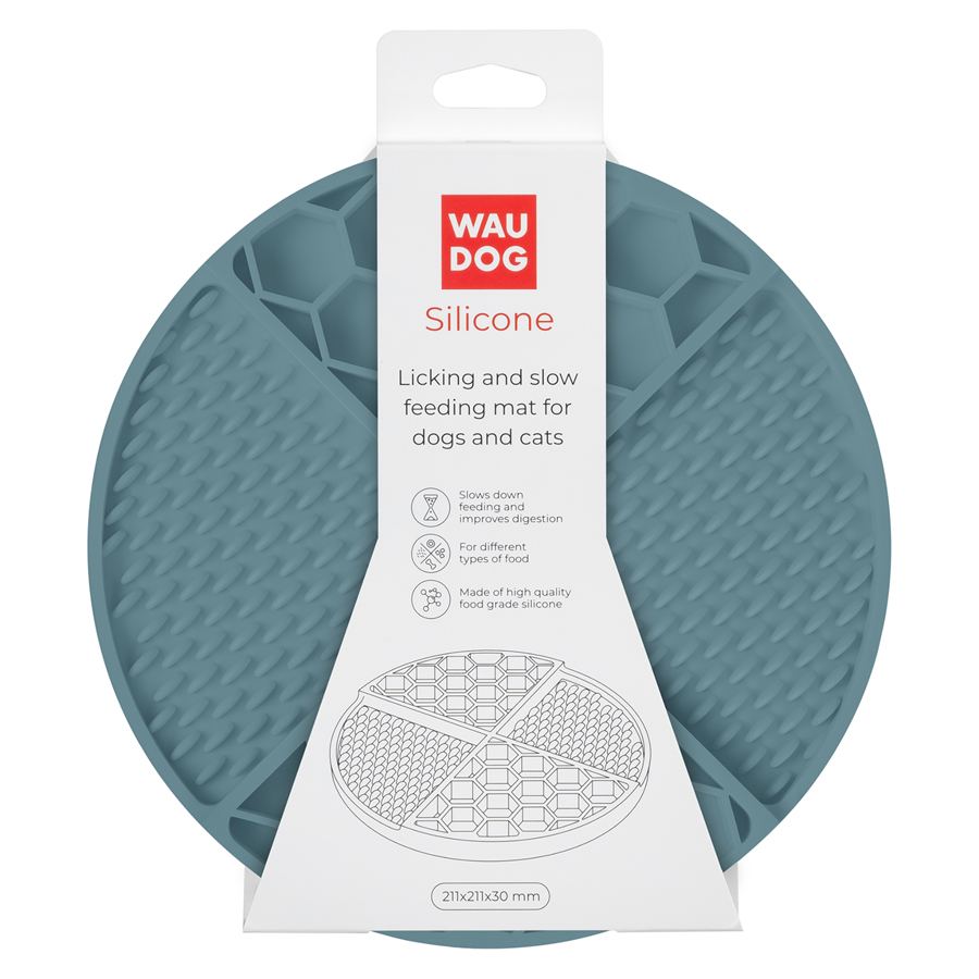 Килимок для злизування і повільного харчування WAUDOG Silicone, 211х211х30 мм, сірий — фото 2