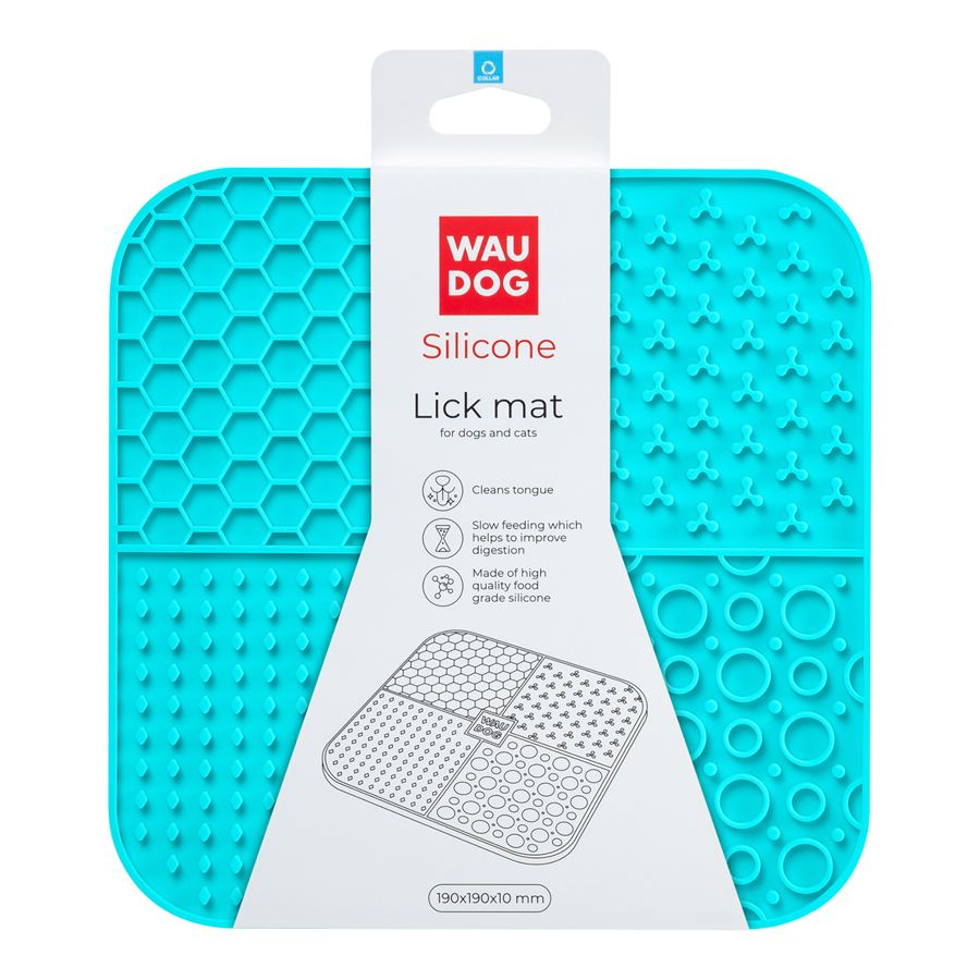 Килимок для злизування WAUDOG Silicone, 190х190х10 мм, блакитний — фото 2
