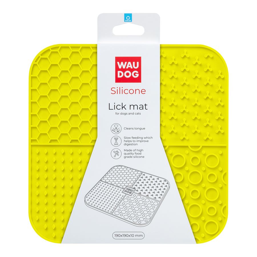 Килимок для злизування WAUDOG Silicone, 190х190х10 мм, жовтий — фото 2