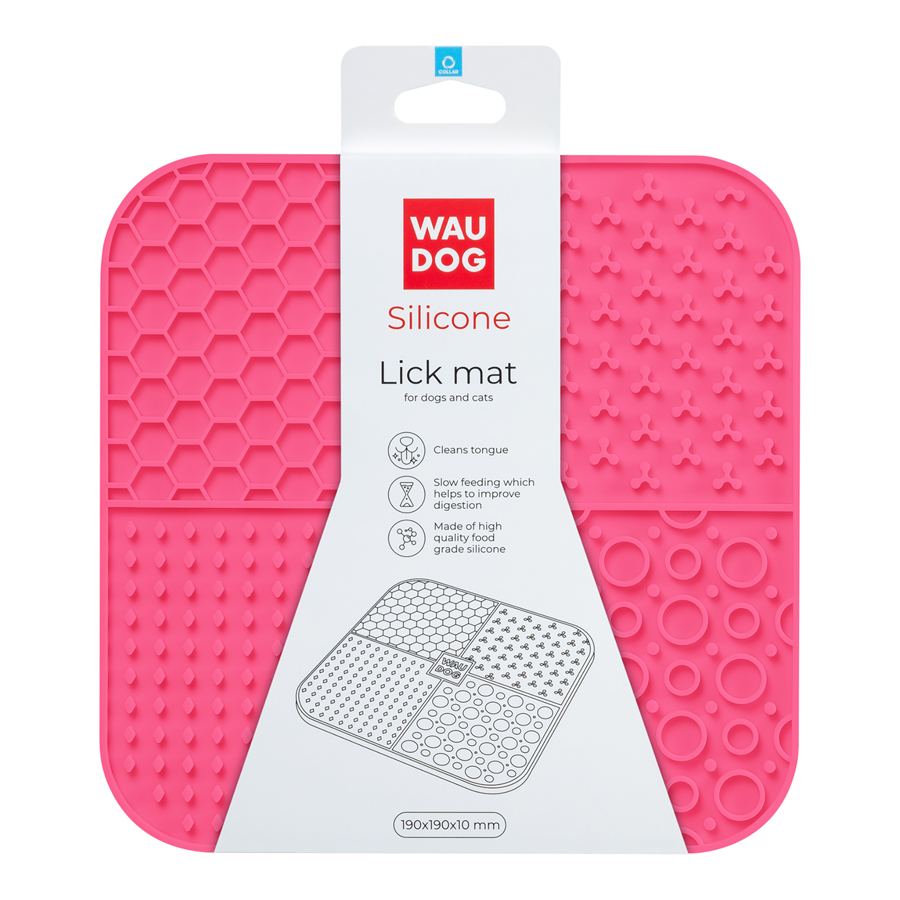 Килимок для злизування WAUDOG Silicone, 190х190х10 мм, рожевий — фото 2