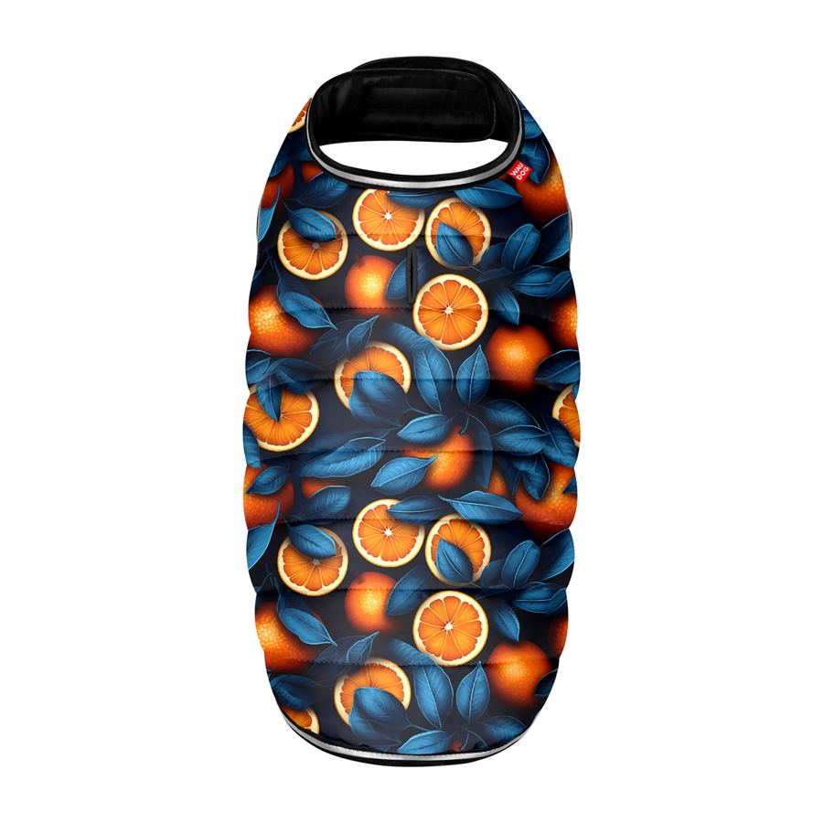 Курточка-накидка для собак WAUDOG Clothes, малюнок "Апельсини", S, А 32 см, B 41-51 см, С 25-35 см — фото 3
