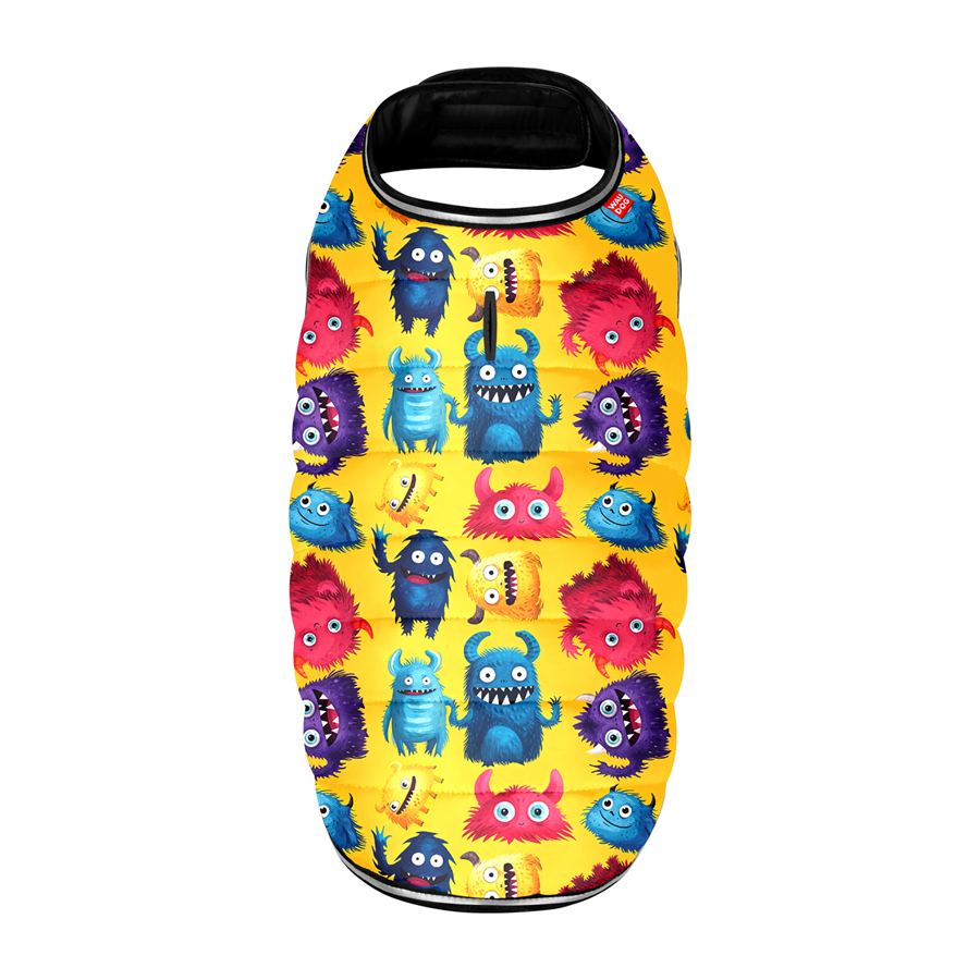 Курточка-накидка для собак WAUDOG Clothes, малюнок "Мохнаті монстри", XL, А 47 см, B 68-80 см, С 42-52 см — фото 3