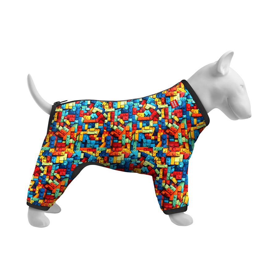 Вітровка для собак WAUDOG Clothes, малюнок "Блоки", S40, В 56-59 см, С 37-40 см — фото 3