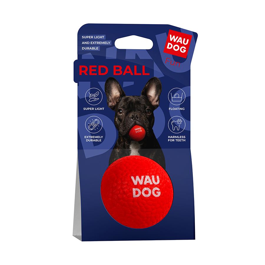 Іграшка для собак WAUDOG Fun Red Ball, спінений термопластичний поліуретан, 70 мм — фото 2
