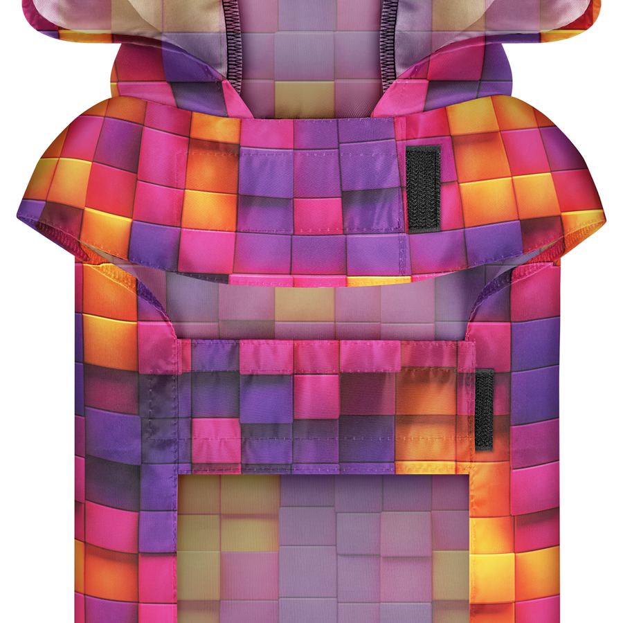 Дощовик-накидка з капюшоном для собак WAUDOG Clothes, малюнок "Куби 3Д", S, А 32-35 см, B 41-52 см, С 26-33 см — фото 4