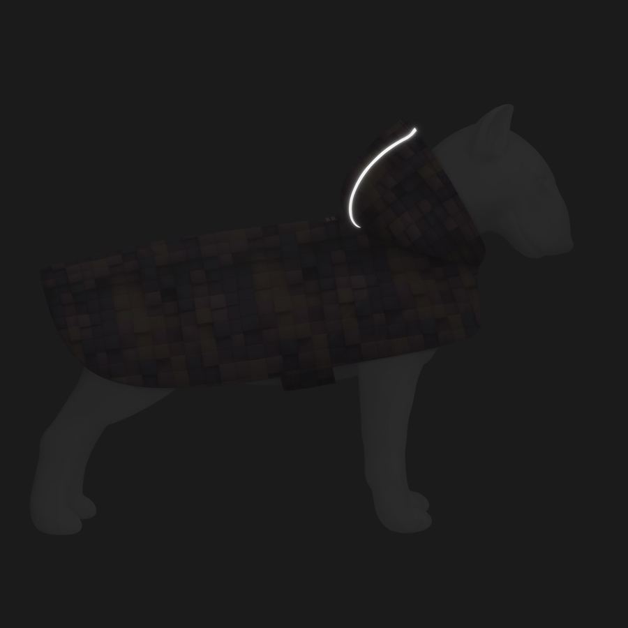 Дощовик-накидка з капюшоном для собак WAUDOG Clothes, малюнок "Куби 3Д",L, А 48-52 см, B 60-70 см, С 42-52 см — фото 5