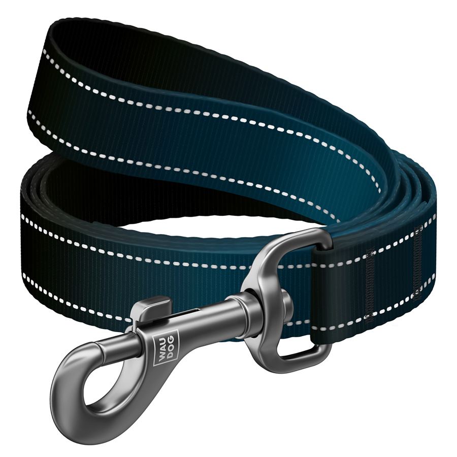 Повідець для собак нейлоновий WAUDOG Nylon Mono, світловідбивний, M, Ш 20 мм, Дов 200 см, чорний — фото 3