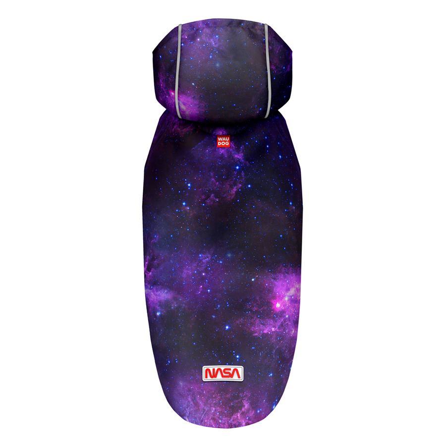 Дощовик-накидка з капюшоном для собак WAUDOG Clothes, малюнок "NASA21", XS, А 26-29 см, B 32-41 см, С 21-26 см — фото 3
