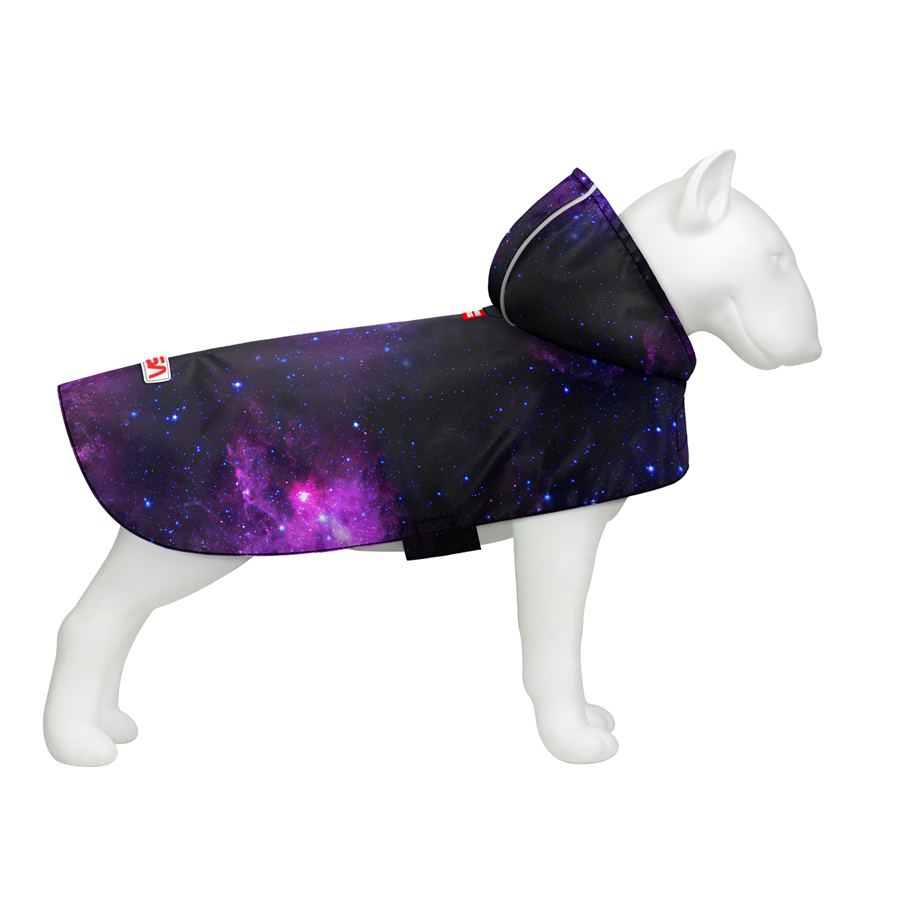 Дощовик-накидка з капюшоном для собак WAUDOG Clothes, малюнок "NASA21", M, А 40-43 см, B 52-62 см, С 33-42 см