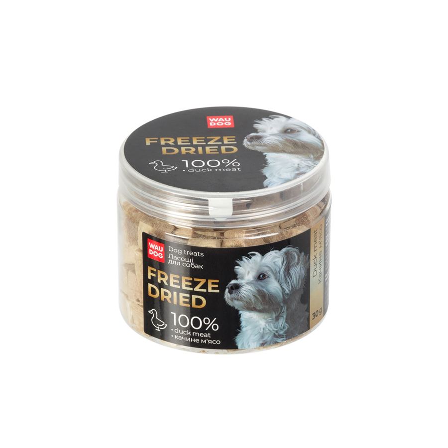 Ласощі для собак WAUDOG Treats Freeze dried Качине м'ясо, 30 г — фото 2