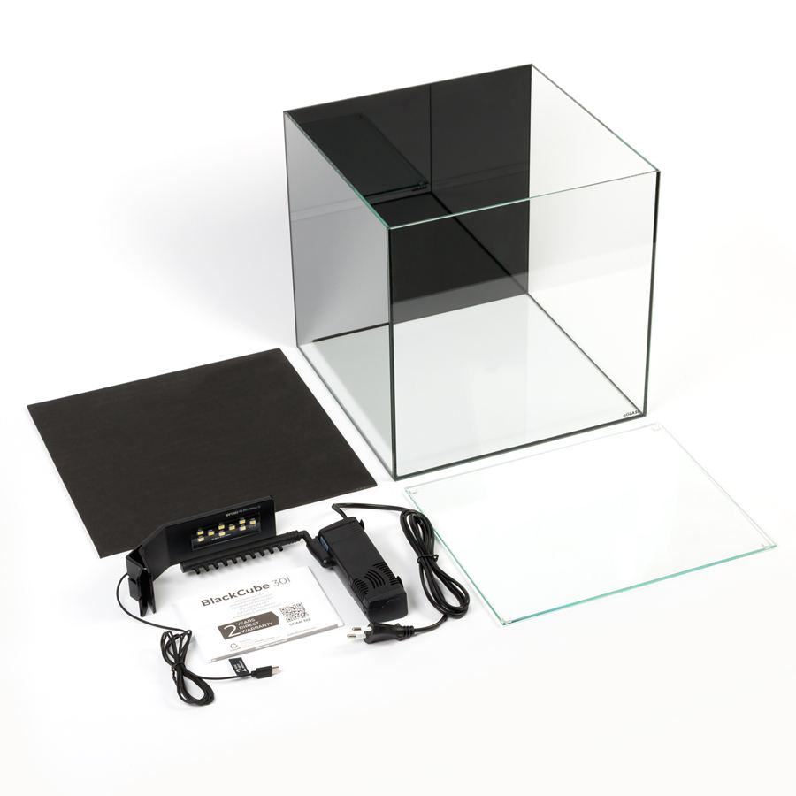 Акваріумний набір BlackCube 30 літрів, з чорною задньою стінкою, 31х31х31 см, скло 4 мм — фото 3