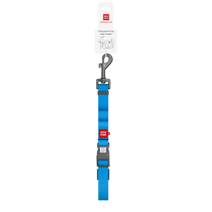 Петля-утримувач для грумінгу собак водостійка WAUDOG Waterproof, L, Ш 25 мм, Дов 70-116 см, А 20-110 см, блакитний — фото 2