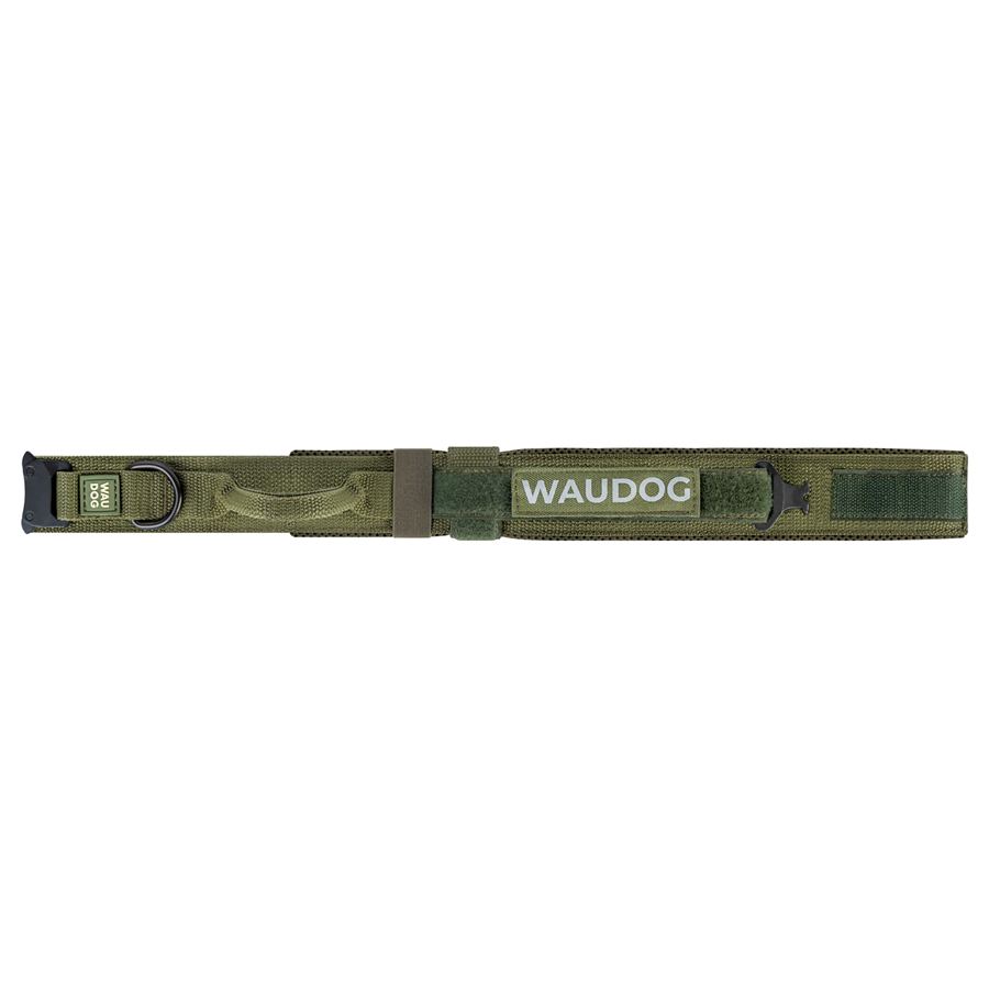 Нашийник з ручкою тактичний для собак WAUDOG PRO, металевий фастекс, L, Ш 50 мм, Дл 45-55, хакі — фото 2