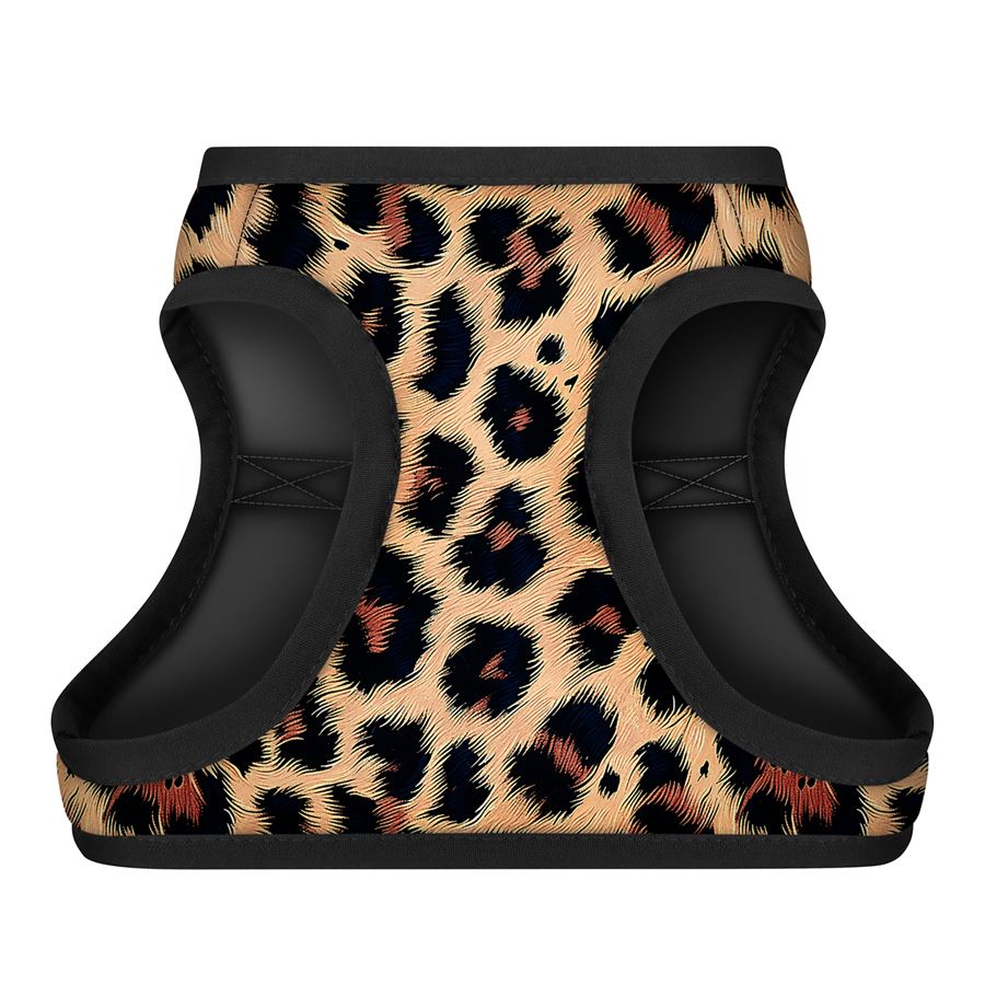 Шлея для собак м'яка WAUDOG Clothes з QR паспортом, малюнок "Леопард", S2, В 46-50 см, С 43-45 см — фото 2