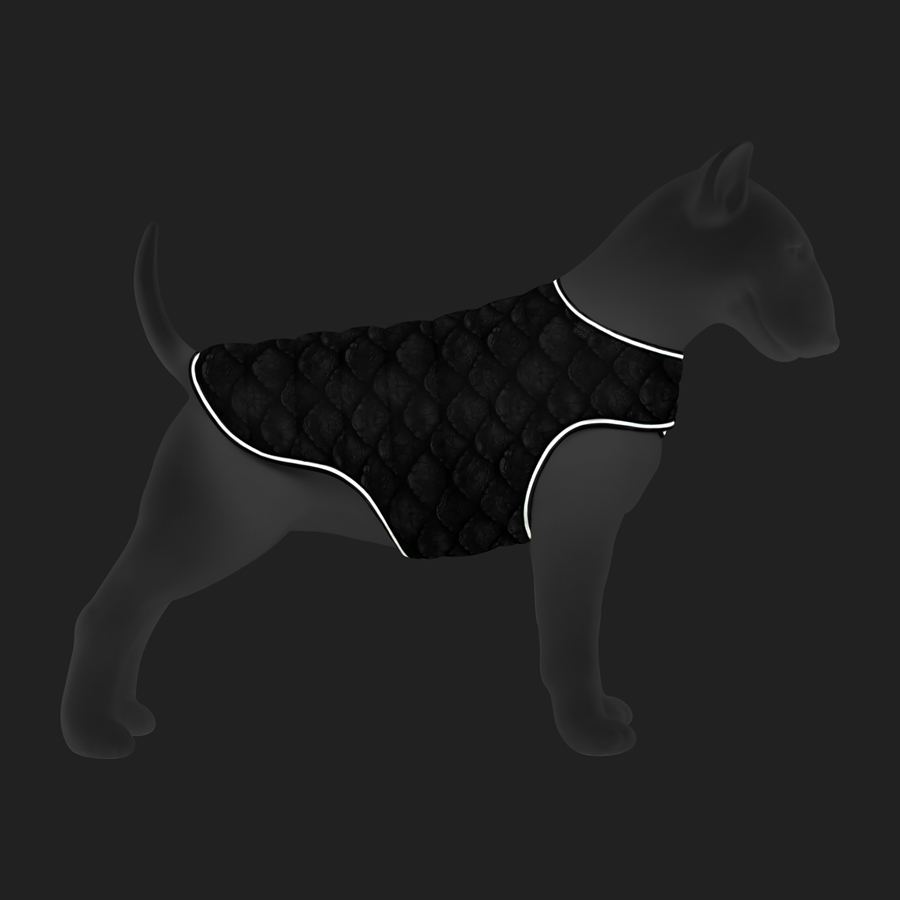 Курточка-накидка для собак WAUDOG Clothes, малюнок "Луска", L, А 41 см, B 58-70 см, С 42-52 см — фото 4