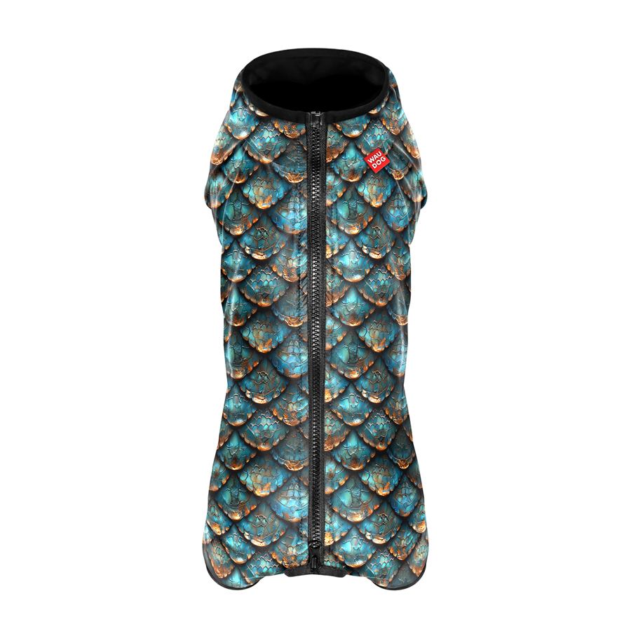 Вітровка для собак WAUDOG Clothes, малюнок "Луска", M45, В 55-60 см, С 37-40 см — фото 2