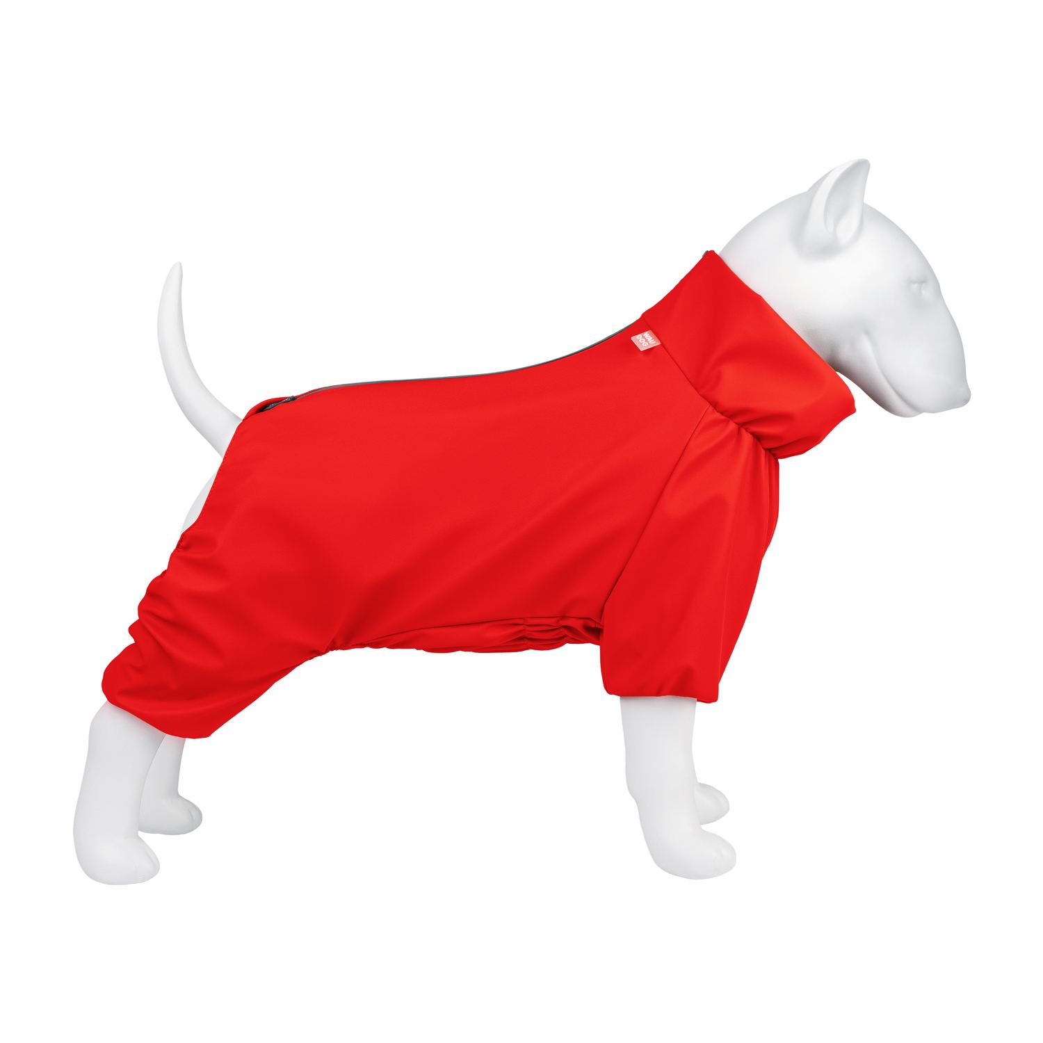 Дощовик для собак WAUDOG Clothes, водонепроникний, L55, В 77-79 см, С 50-55 см, червоний
