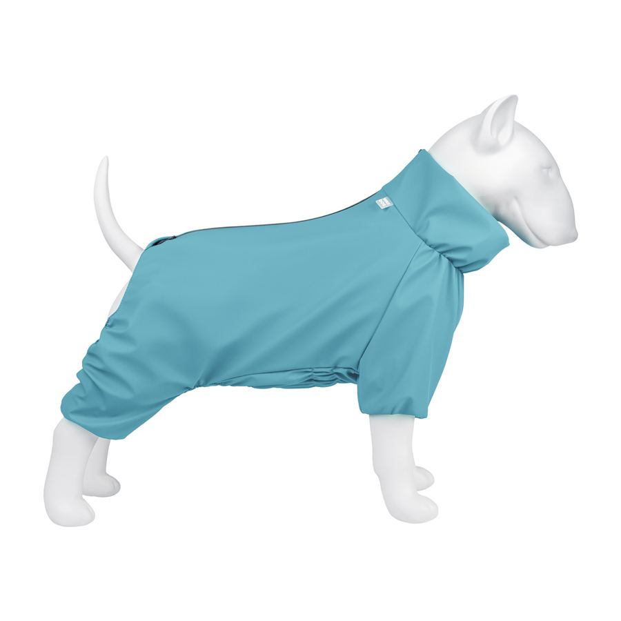 Дощовик для собак WAUDOG Clothes, водонепроникний, M35, В 59-62 см, С 37-40 см, блакитний