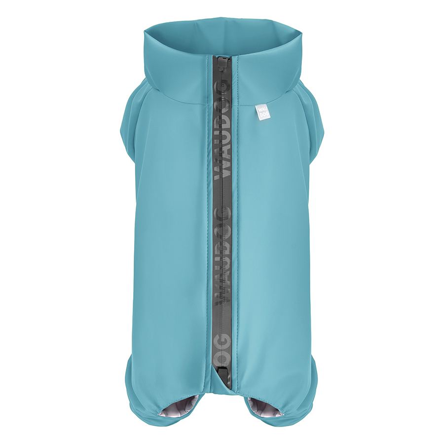 Дощовик для собак WAUDOG Clothes, водонепроникний, M45, В 55-60 см, С 37-40 см, блакитний — фото 2