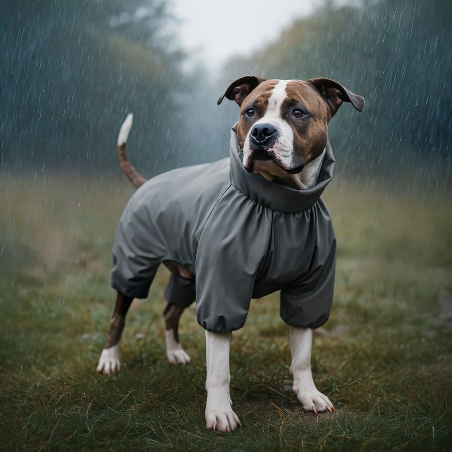 Дощовик для собак WAUDOG Clothes, водонепроникний, S32, В 47-50 см, С 35-38 см, сірий — фото 4
