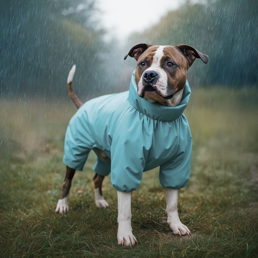 Дощовик для собак WAUDOG Clothes, водонепроникний, S35, В 47-51 см, С 35-39 см, блакитний — фото 4