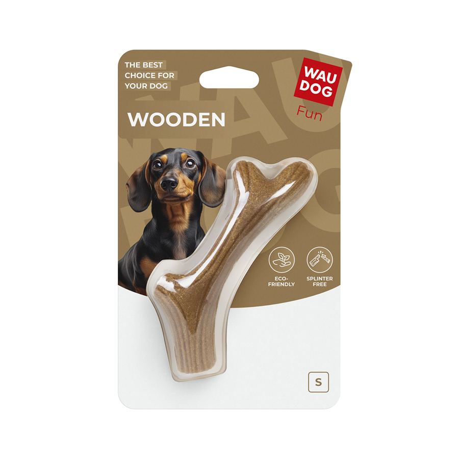 Іграшка для собак WAUDOG Fun Wooden Ріг, S, 14 см — фото 2