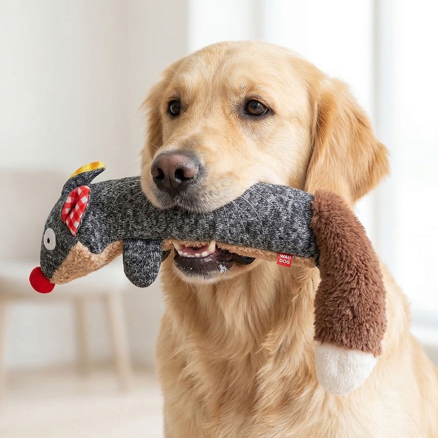 Іграшка для собак WAUDOG Fun Plush Єнот, трикотаж, Ш 7 см, Д 24 см, L — фото 4