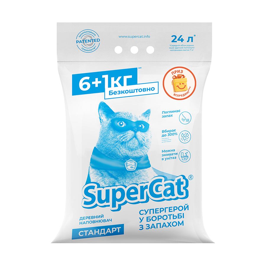 Наповнювач SuperCat стандарт, 6+1кг (синій) — фото 2