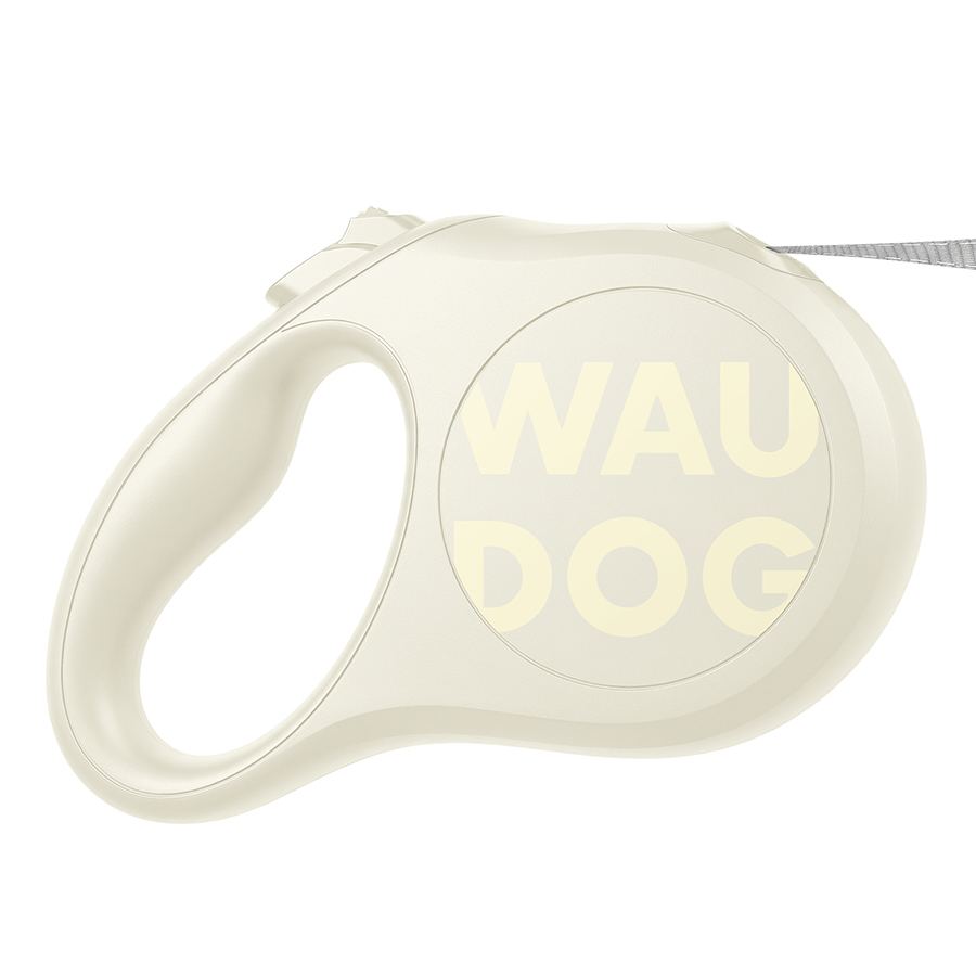 Повідець-рулетка для собак WAUDOG R-leash Monochrome White, XS, до 12 кг, 3 м, світловідбивна стрічка, біла — фото 2