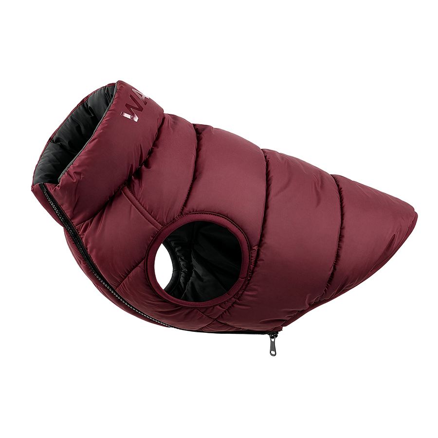 Курточка для собак WAUDOG Re-clothes двостороння, M40, A 38-40, B 63-66, C 39-42, бордовий, для собак