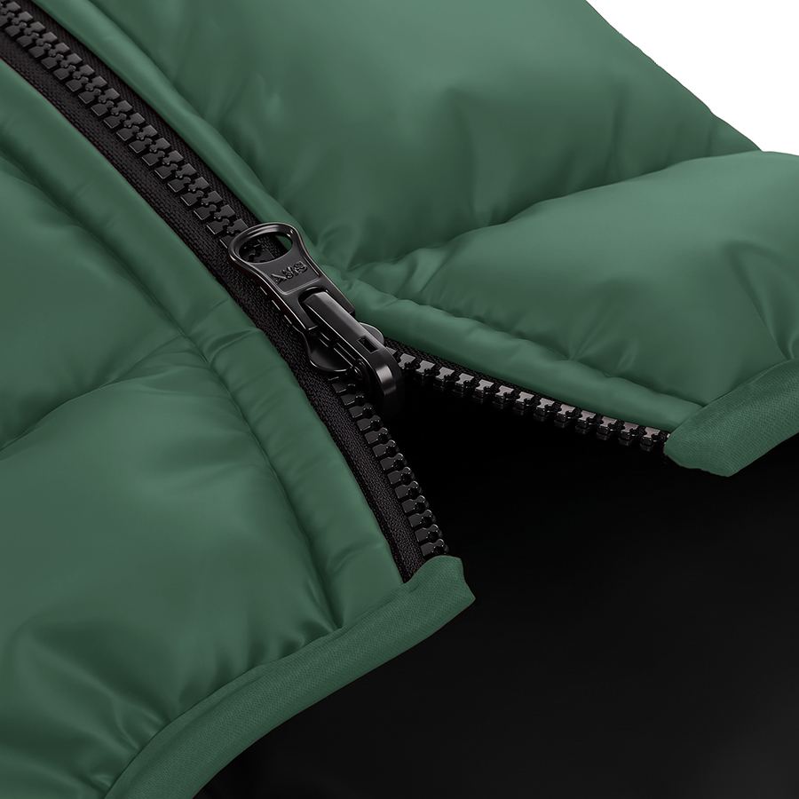 Курточка для собак WAUDOG Re-clothes двостороння, з переробленого поліестеру, M50, A 45-50, B 76-78, C 55-60, смарагдовий — фото 3