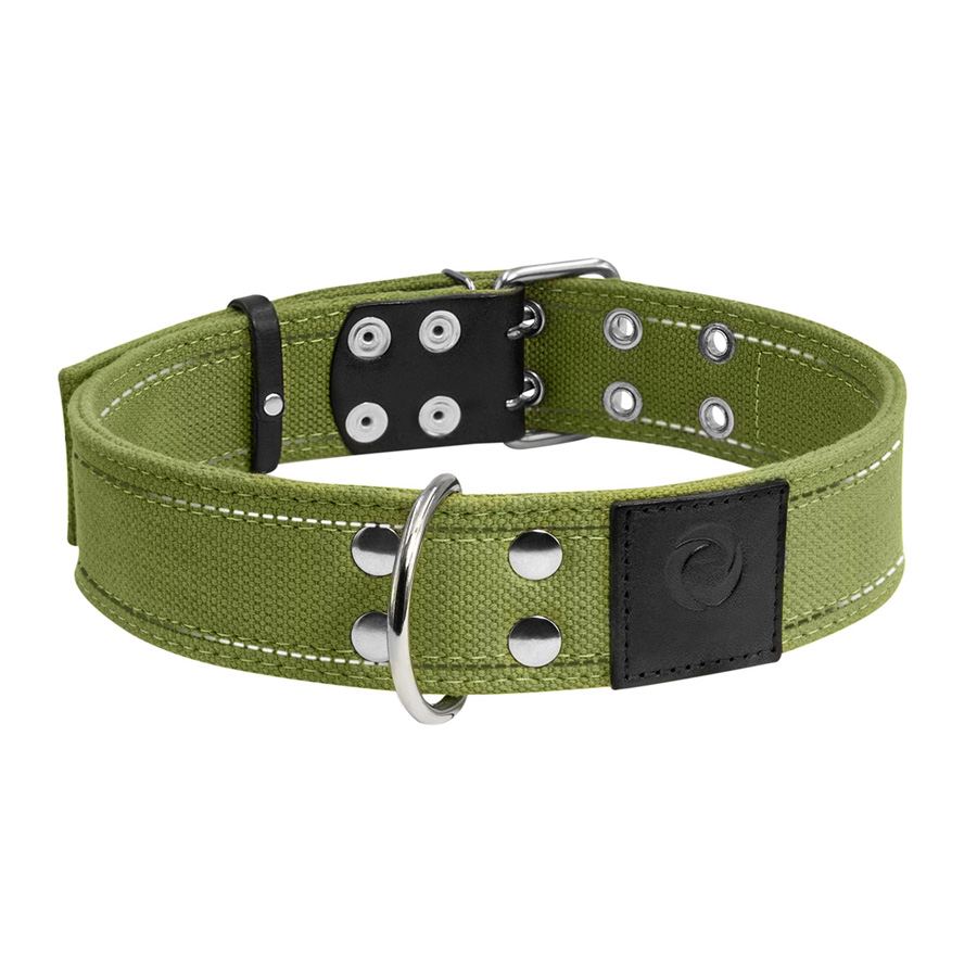 Нашийник для собак бавовняна тасьма CoLLaR Брезент подвійний (ширина 45мм, довжина 56-71см) — фото 2