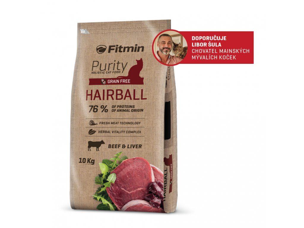 Fitmin cat Purity Hairball (для довгошерстих котів з яловичиною), 10 кг, 532114018, Немає в наявності