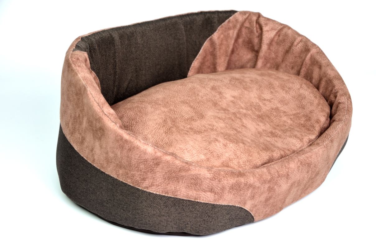Лежак овал Фокс Zoobaza - коричневий, 32х43х18
