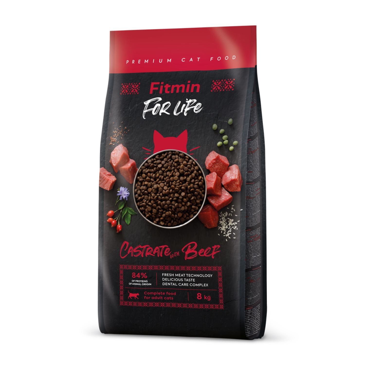 Fitmin cat For Life Castrate Beef (для стерилізованих з яловичиною), 8 кг