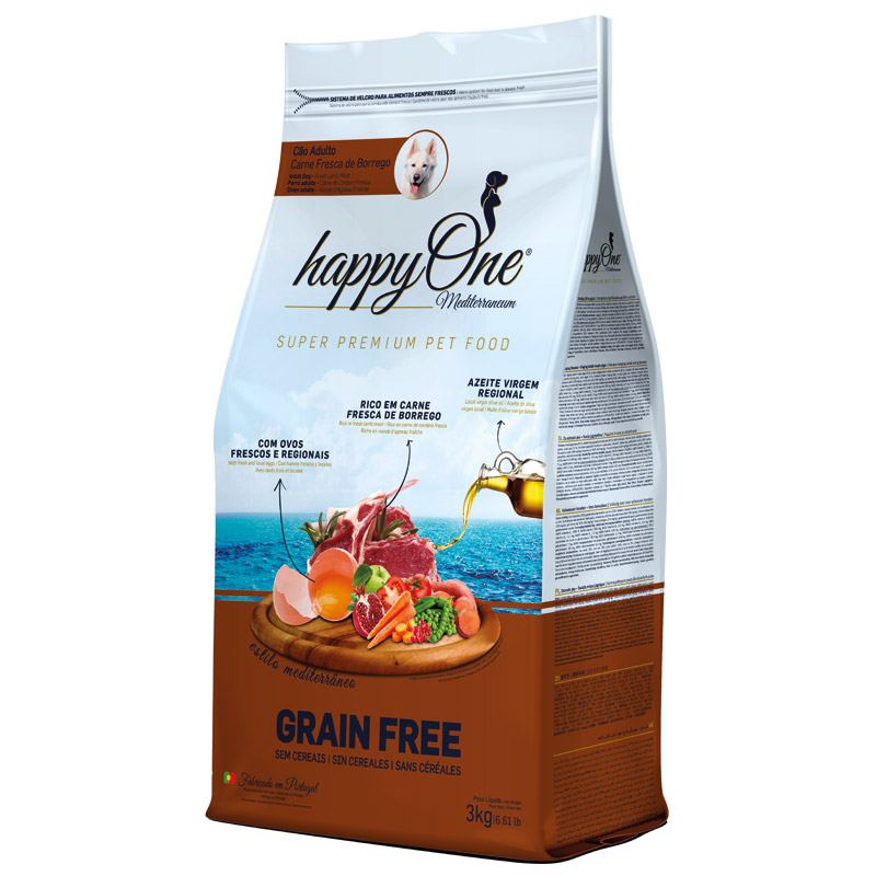 Сухий корм happyOne Mediterraneum Adult Dog Fresh Lamb для дорослих собак зі свіжим ягням 3кг