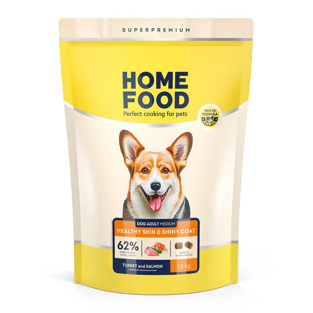 DOG ADULT MEDIUM Здорова шкіра та блиск шерсті «Індичка та лосось» 1.6 кг