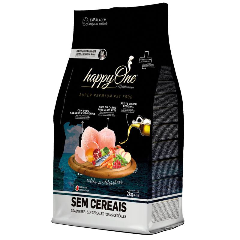 Сухий корм happyOne Mediterraneum Adult Cat&Kitten Fresh Meat для кошенят, вагітних/годуючих кішок зі свіжим м'ясом 2кг